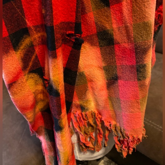 Custom Red and Black Button Up Flannel Fall or Halloween Top - Picture 6 of 8